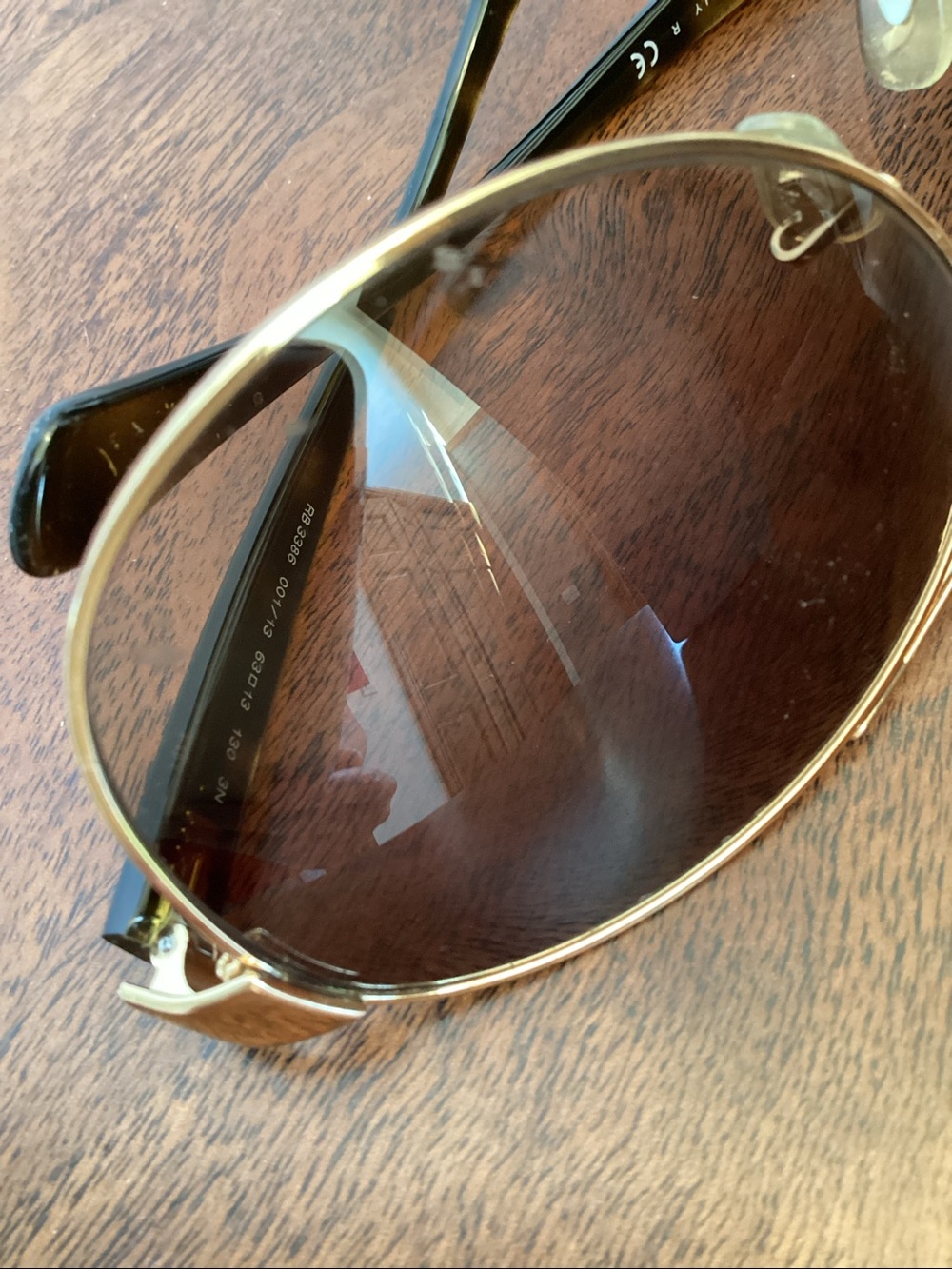 Ray-Ban Arista Gold Frame Brown Gradient Aviator Sunglasses - Ray-Ban RB3386 - Picture 8 of 16